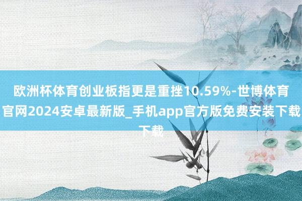 欧洲杯体育创业板指更是重挫10.59%-世博体育官网2024安卓最新版_手机app官方版免费安装下载