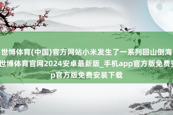 世博体育(中国)官方网站小米发生了一系列回山倒海的变化-世博体育官网2024安卓最新版_手机app官方版免费安装下载