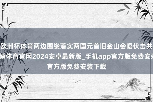 欧洲杯体育两边围绕落实两国元首旧金山会晤伏击共鸣-世博体育官网2024安卓最新版_手机app官方版免费安装下载