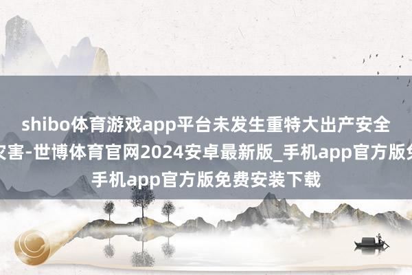 shibo体育游戏app平台未发生重特大出产安全事故和当然灾害-世博体育官网2024安卓最新版_手机app官方版免费安装下载