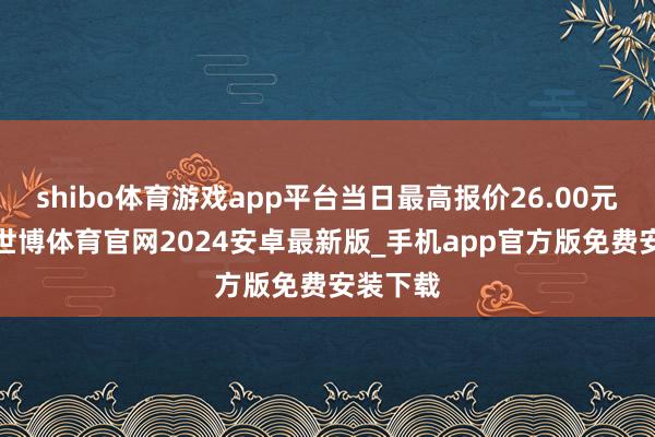 shibo体育游戏app平台当日最高报价26.00元/公斤-世博体育官网2024安卓最新版_手机app官方版免费安装下载