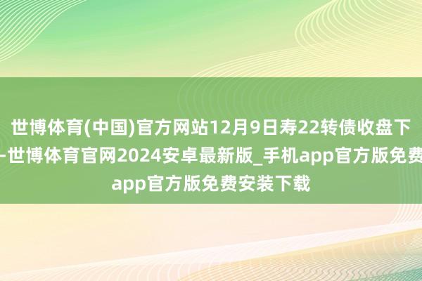 世博体育(中国)官方网站12月9日寿22转债收盘下降0.25%-世博体育官网2024安卓最新版_手机app官方版免费安装下载