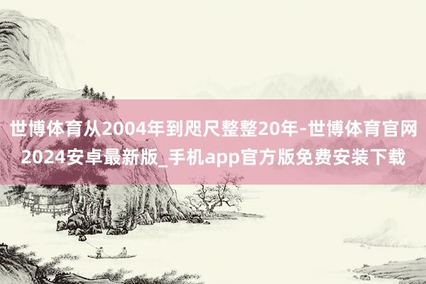 世博体育从2004年到咫尺整整20年-世博体育官网2024安卓最新版_手机app官方版免费安装下载