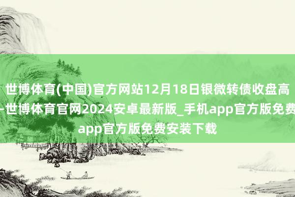 世博体育(中国)官方网站12月18日银微转债收盘高潮0.47%-世博体育官网2024安卓最新版_手机app官方版免费安装下载