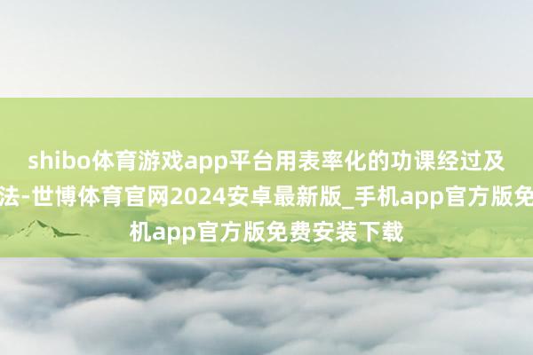shibo体育游戏app平台用表率化的功课经过及规范提神方法-世博体育官网2024安卓最新版_手机app官方版免费安装下载