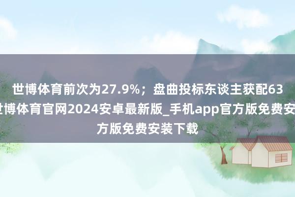 世博体育前次为27.9%；　　盘曲投标东谈主获配63.6%-世博体育官网2024安卓最新版_手机app官方版免费安装下载